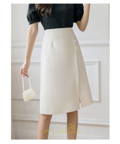 スカート | 膝丈 ひざ丈 Aラインスリット レディース 夏 おしゃれ 夏大人カジュアル 脚長 着痩せ ハイウエスト 上品 春夏秋冬 セクシー