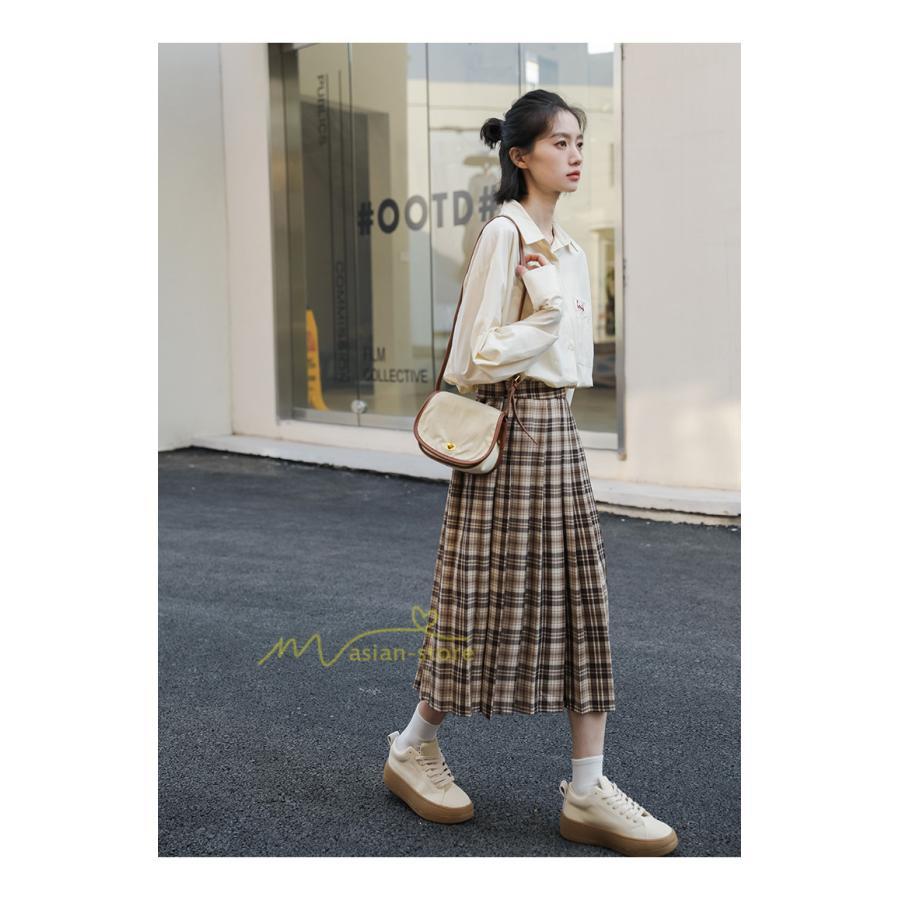 スカート | レディース プリーツマキシロング丈 ロングウエストゴム 大人 20代 30代 40代 OL カジュアル チェック柄 ママ 通勤通学 母