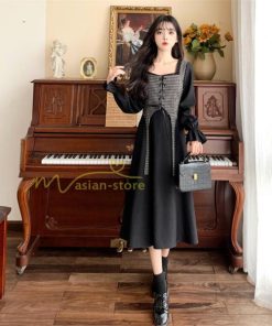 マキシ | フェイクワンピース 秋 レディース 30代40代ワンピース 長袖ワンピース レイヤード風ワンピース Aラインワンピース かわいい お呼ばれ 腰着痩せ 美ライン