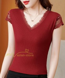 ｔシャツ・カットソー | Ｔシャツ レディース きれいめ 40代 春夏 上品 半袖Tシャツ ブラウス 白トップス オシャレ 韓国風 ママ 20代30代40代50代 フェミニン カットソー レース付き