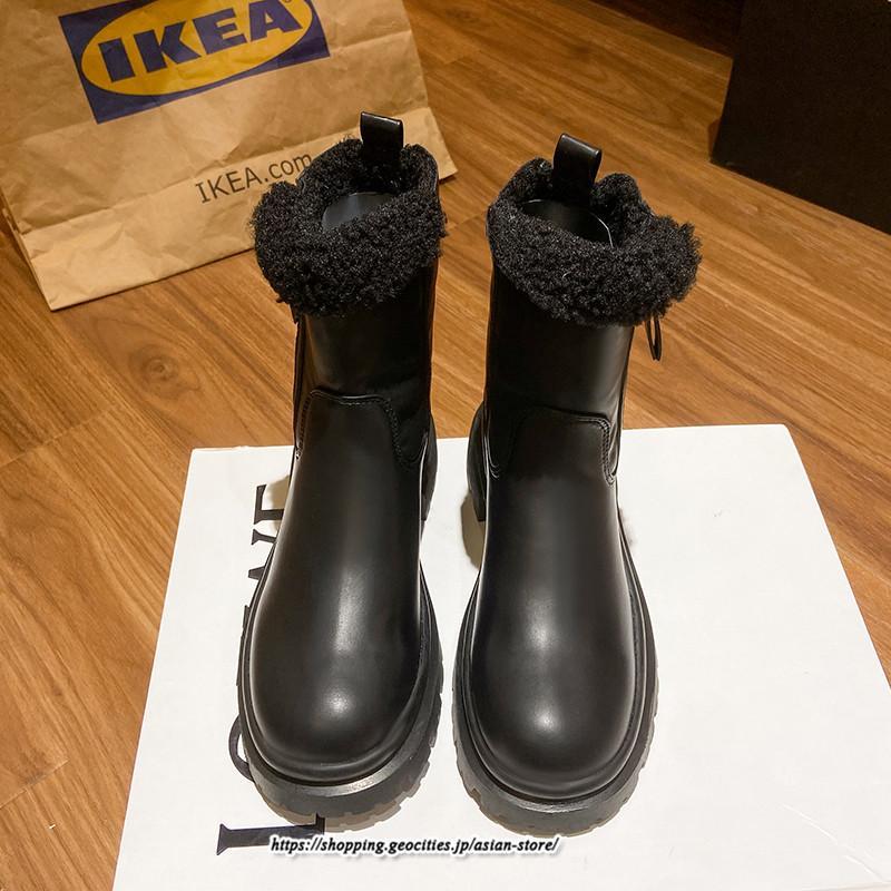 ブーツ | ムートンレディース 靴 裏ボア 裏起毛 シューズ サイドジップ 秋冬 暖か 防寒 疲れない 20代30代40代50だい 歩きやすい ファスナー 痛くない