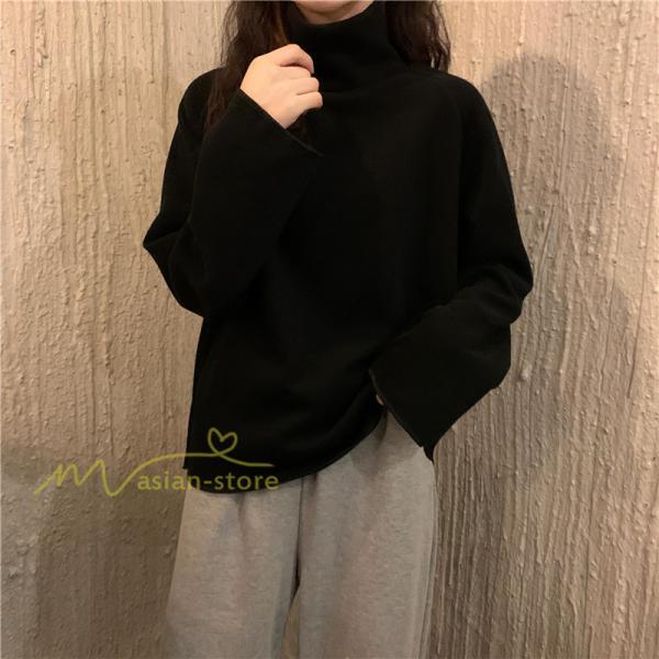 パーカー | トレーナー レディース 厚手 秋冬 コーデ 無地 ハイネック トルネック 長袖 着回し 裏起毛 暖かい 可愛い フリーサイズ ゆったり 7色 プルオーバー カジュアル