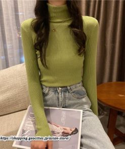 ニット・セーター | カットソー ニット レディース リブニット 長袖 秋冬 春 トップス スリム ストレッチ インナー 無地 プルオーバー 長袖カットソー 長袖ニット 通学通勤 着痩せ