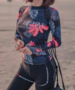 ビキニ | 長袖 タンキニ水着 スイミング フィットネス 水着 ラッシュガード 3点セット レディース パッド入り 体型カバー