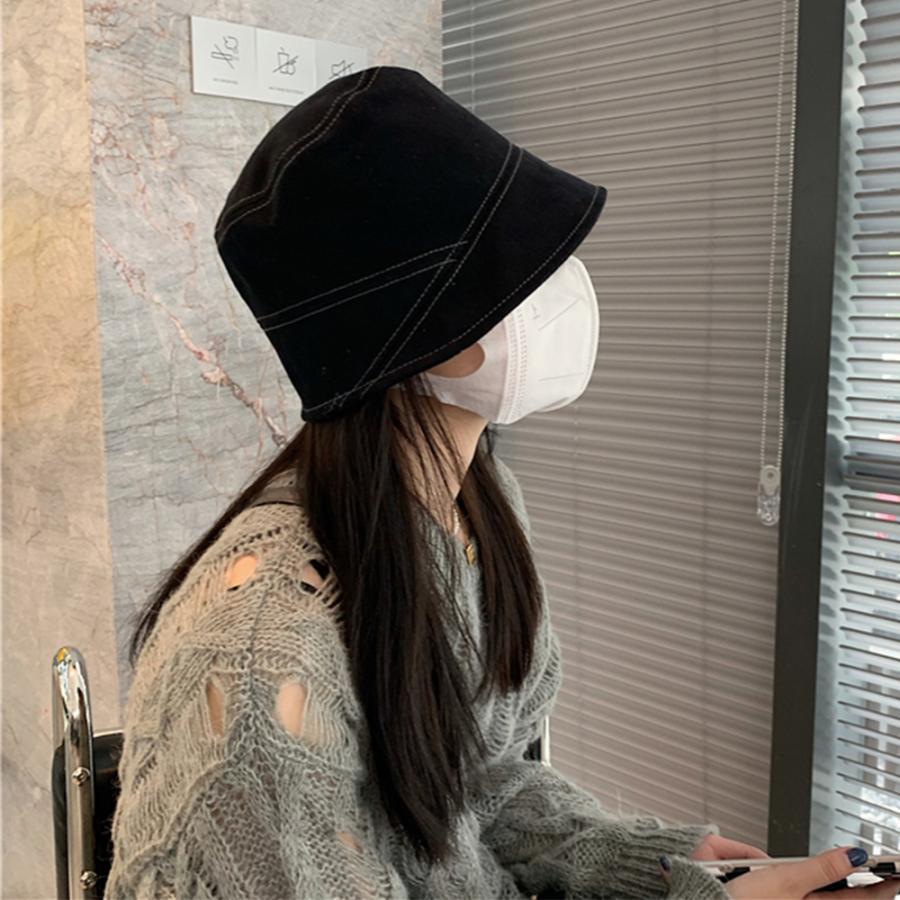 帽子 | ステッチバケットハット レディース韓国風