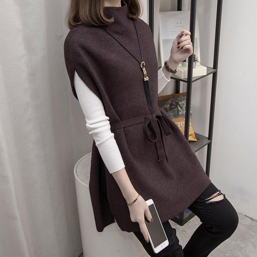 ニット・セーター | ノースリーブ ニットチュニック 韓国風