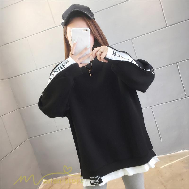 パーカー | トレーナー レディース 秋物 長袖フェイク ロングT 重ね着風 スウェット トップス 秋服 ゆったり 秋冬 大人 プルオーバー 20代30代40代50代60代