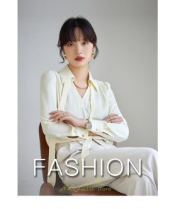 シャツ・ブラウス | ブラウス レディース シャツ トップス Vネック 長袖シャツ 無地 オフィス カジュアル おしゃれ シフォン 着痩せ OL リボン 通勤 20代30代40代50代