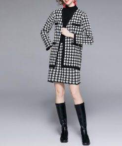 セットアップ | 千鳥柄 ニットレディース