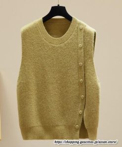 ベスト | ニットレディース トップス Uネック タンクトップ ノースリーブ 袖なし インナー ニット 女ニット セーター 20代30代 レイヤード風 重ね着風