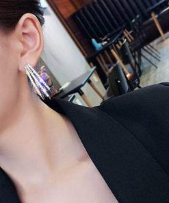 その他アクセサリー | 大ぶり ビジューピアス シルバー フープピアス 3連 リング ストーン きれいめ ゴールド