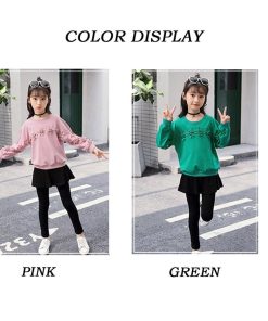 (子供)その他 | 花柄 スカート付き おしゃれ 長ズボン 女の子 カジュアル 秋冬 新品 レギンス キッズ 可愛い 長袖 セットアップ Tシャツ