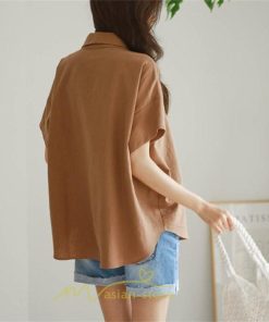 シャツ・ブラウス | ブラウス トップス 半袖 レディース 韓国風 2022新作 体型カバー シャツ 20代 30代 40代 50代 60代 大人 無地 可愛い ゆったり 夏 春 夏服 おしゃれ