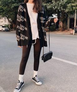 ニット・セーター | 英字ロゴニットカーディガンレディース