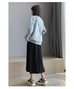 スカート | マタニティレディース ニット 秋冬 2022新作 産前産後 きれいめ 無地 ゆったり 妊婦服 マタニティウェア ハイウエスト ウエスト調整 Aライン