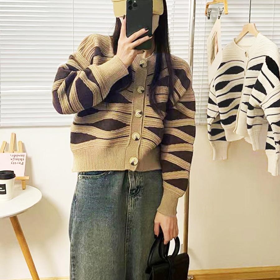 ニット・セーター | ニットカーディガン 秋冬レディース 配色