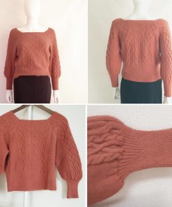 ニット・セーター | ケーブルニット スクエアネック 韓国風