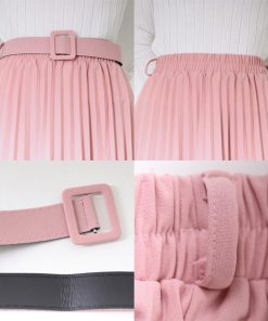 フレアスカート | レディース プリーツスカート 大人 ロング フレアスカート ミモレ丈スカート ベルト付き