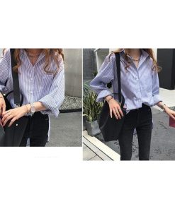シャツ・ブラウス | レディースシャツ ロングシャツ 春物 長袖 夏服 羽織り ストライプ カジュアルシャツ スリム 大人 オフィス OL ブラウス シャツ トップス 体型カバー 可愛い