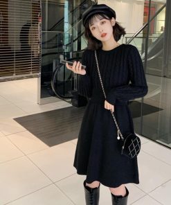 ワンピース | ケーブル編みニットミニ韓国風