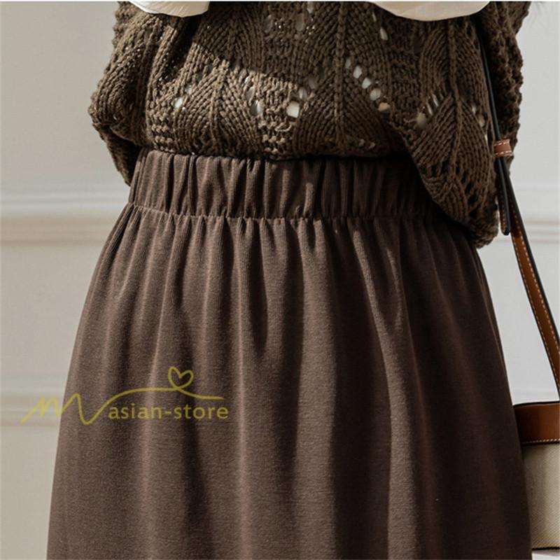 スカート | レディース 無地 カジュアル ひざ下丈 きれいめ 秋冬コーデ エレガント 通勤 通学 20代 Aライン40代 30代 ウエストゴム 50代 ゆったり