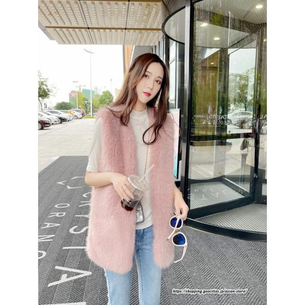 ベスト | ボリュームフェイクファーファー毛皮レディース 冬 フェイクファー 毛皮コート アウター ノースリーブ ふわふわ ジレ 秋冬 前開き