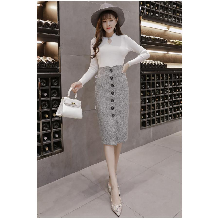 在庫ある | 短納期巻きスカート タイトスカート ハイウエスト 膝下丈スカート ビジネススカート フォーマルオフィス ラシャスカート エレガント OL 通勤 着痩せ フェミニン