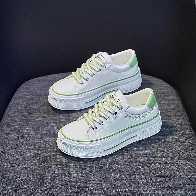 スニーカー | レディースシューズ レースアップ ローカット 厚底靴 履きやすい キャンバス カジュアルシューズ フラットシューズ