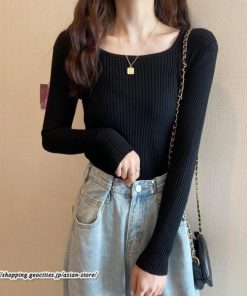 ニット・セーター | 秋 冬 ニット セーター 長袖 スクエアネック レディース トップス 無地 洗えるニット お洒落 シンプル 通勤 OL 上品 可愛い リブ きれいめ トレンド かわいい