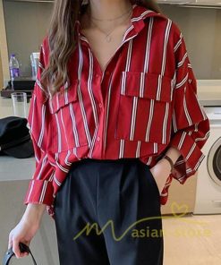 在庫ある | 短納期シャツレディースブラウス ビジネスカジュアルゆったりシャツトップス フォーマルシャツ オフィスブラウス ストライプ 薄手 通学通勤 春夏衣装 着痩せ