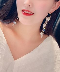 その他アクセサリー | レディース かわいい 大きめ チェーンピアス ロングピアス パール フープ ぶらさがり ピアス