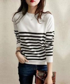 ニット・セーター | ボーダー柄 ニットセータ ラウンドネック