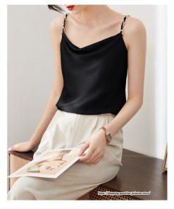 キャミソール タンクトップ | キャミソール サテン インナー レディース 重ね着 キャミ サテン生地 下着 肌着 ノースリーブ 光沢感のあるキャミソール 春 夏 秋 滑らかな手触り トップス