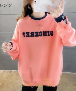 パーカー | トレーナー Tシャツ レディース 長袖 切り替え スウェット ゆったり 韓国風 トップス カジュアル 体型カバー 可愛い お出かけ 楽チン 通勤 通学