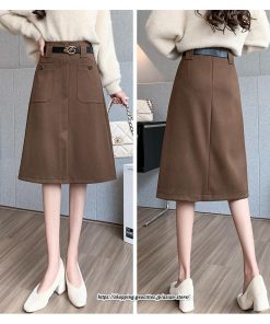 スカート | ミモレ丈 ひざ丈 レディース スリット リゾート 体型カバー 着痩せ Aライン 上品 2022新作 オシャレ キレイめ 韓国風 ポケット 秋冬