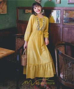 マキシ | ワンピース レディース ロング 夏秋 ゆったり 丸首 ナチュラル フレア ウィメンズ 女性用 同窓会 女子会 普段使い デート カジュアル 人気 Aライン 着やせ