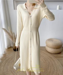 ニットワンピース | レディース ワンピース 冬 長袖 秋冬 ニット 20代 30代 40代 50代 Vネック かわいい おしゃれ 大人可愛い 着痩せ 綺麗