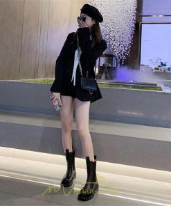 ミドルブーツ | ブーツ レディース グランドトゥ サイドゴア 裏起毛 痛くない 履きやすい 柔らかい 滑らない 通勤 通学 オフィス 美脚 2022新作 OL アウトドア