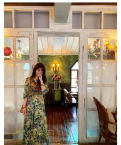 マキシ | ロングワンピース 五分袖 夏ワンピース 秋新作 Aラインワンピース マキシワンピース 刺繍 花柄 プリント 切り替え 旅行 30代40代 ワンピース ダンス 舞台 可愛い