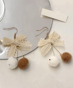 その他アクセサリー | リボンピアス レディース ポンポンピアス