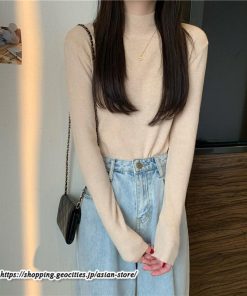 ニット・セーター | カットソー ニット レディース リブニット 長袖 秋冬 春 トップス スリム ストレッチ インナー 無地 プルオーバー 通学通勤 長袖ニット 長袖カットソー 着痩せ