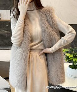 ベスト | ボリュームフェイクファーファー毛皮レディース 冬 フェイクファー 毛皮コート アウター ノースリーブ ふわふわ ジレ 秋冬 前開き