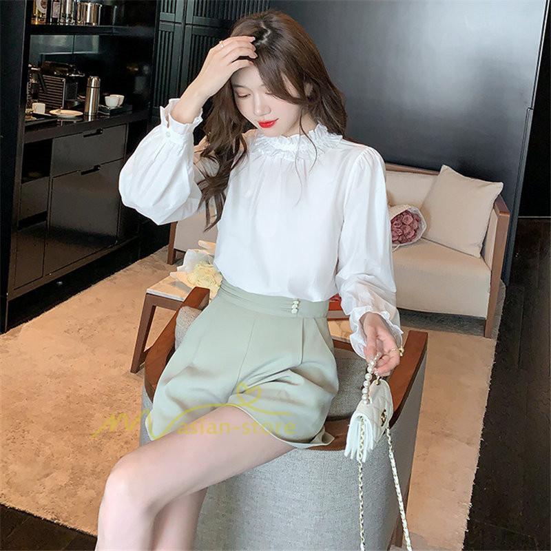 シャツ・ブラウス | ブラウス レディース きれいめ 40代 春秋 上品 無地 ブラウス 長袖 ゆったり オシャレ 韓国風 通勤 着痩せ フェミニン 30代 大人 カジュアル レース付き 50代