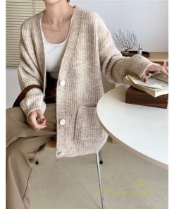 カーディガン | ニットフロントボタン レディース 2way 羽織り 秋冬 アウター ニットアウター セーター 長袖 トップス 通学通勤 20代30代 ゆったり ポケット