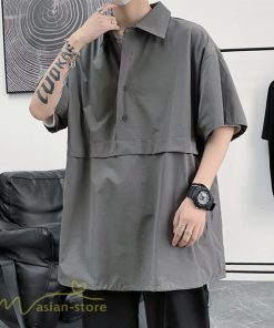 Tシャツ | シャツ ポロシャツ メンズ 夏新作 プルオーバー 無地 半袖 ゆったり トップス ポロ 薄手 大きいサイズ 日常感 体型カバー サマー着痩せ 2XL