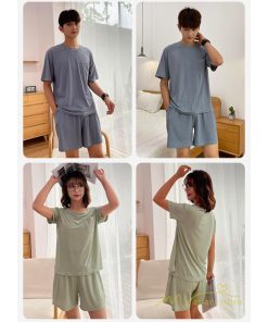 パジャマ　ルームウェア | パジャマ 上下セット 半袖 夏 新作 ルームウェア カジュアル 送料無料 シンプル 2点セット 薄手 部屋着 お揃い ペア セットアップ 寝巻き メンズ レディース