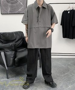 Tシャツ | シャツ ポロシャツ メンズ 夏新作 プルオーバー 無地 半袖 ゆったり トップス ポロ 薄手 大きいサイズ 日常感 体型カバー サマー着痩せ 2XL