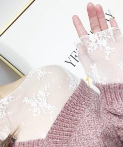 シャツ・ブラウス | トップス レディース チュール ハイネック 長袖 レース レースインナー トップス シースルー