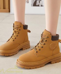ショートブーツ | レディース メンズ ブーティー 太ヒール ブーツ ショートヒール カジュアル 歩きやすい レースアップ コスプレ靴 編み上げブーツ 厚底