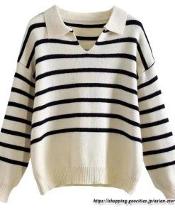 ニット・セーター | ニット カットソー セーター レディース トップス 秋冬 春 長袖 ニットセーター ボーダー ポロカラー プルオーバー 春秋 柔らかい 通学 ニットトップス 通勤